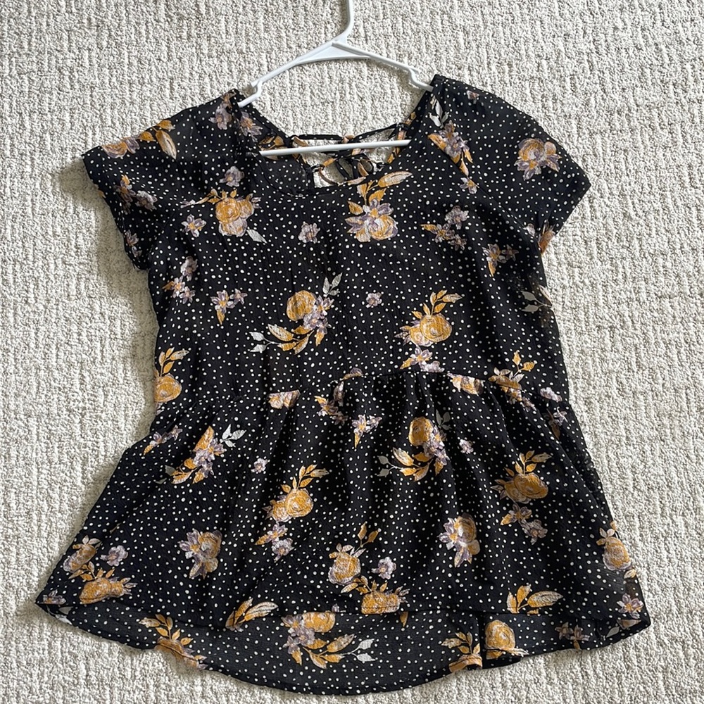 Polka dot flower shirt